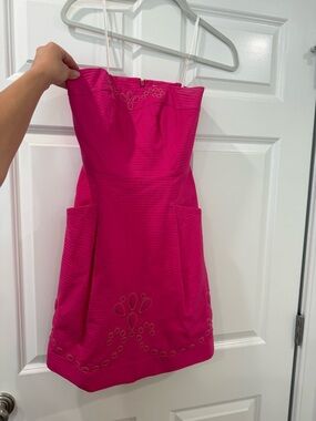 Lilly Pulitzer Bright Pink Strapless Party Dress